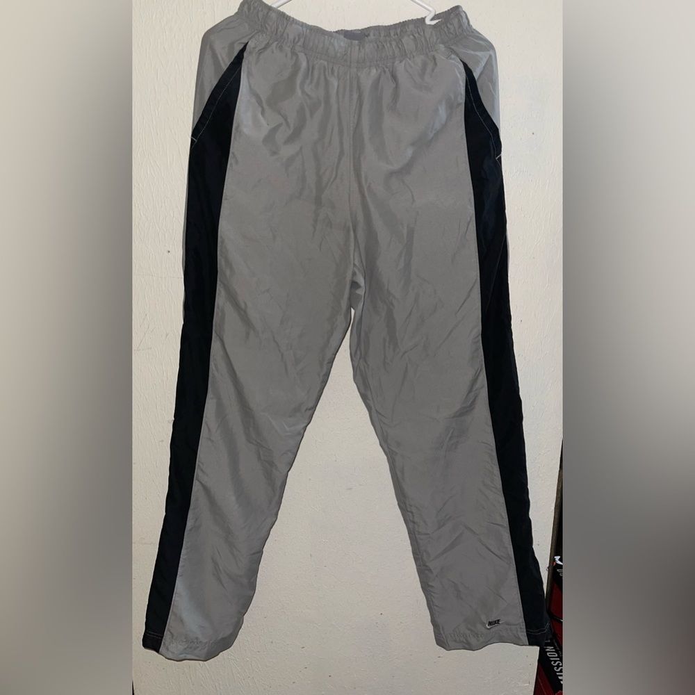Nike Gray and Black Sweatpants with Elastic Waistband